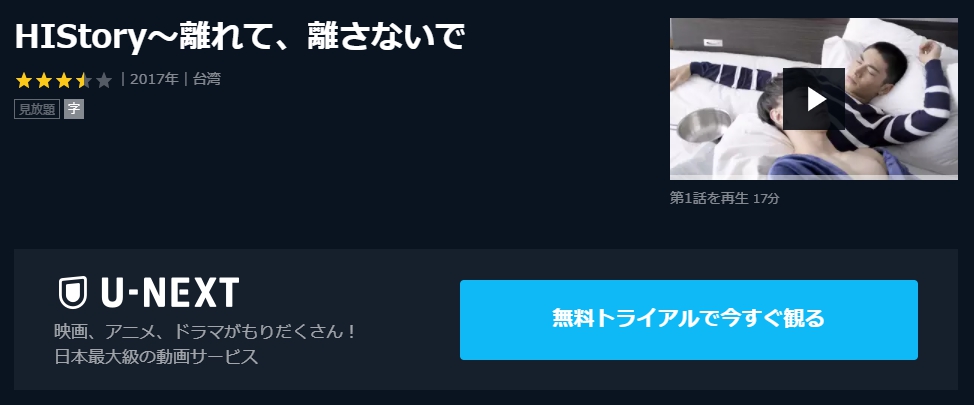 HIStory～離れて、離さないで　U-NEXT